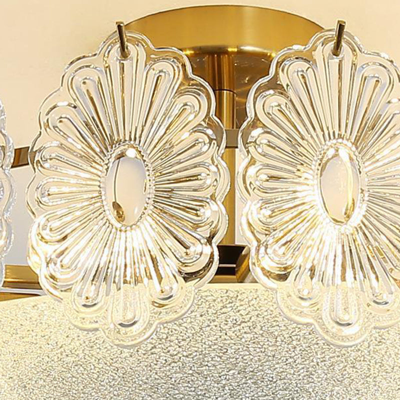 Nordic Style Glass Shade Ceiling Light Household Flush Mount for Bedroom