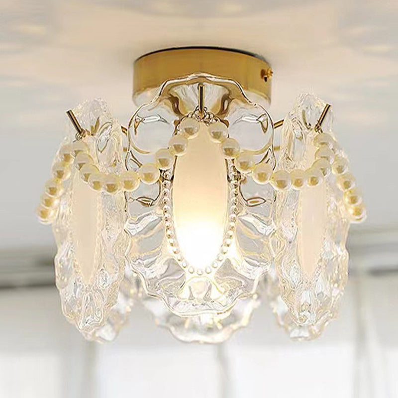 Modern Style Glass Shade Ceiling Light Household Flush Mount for Dining Room