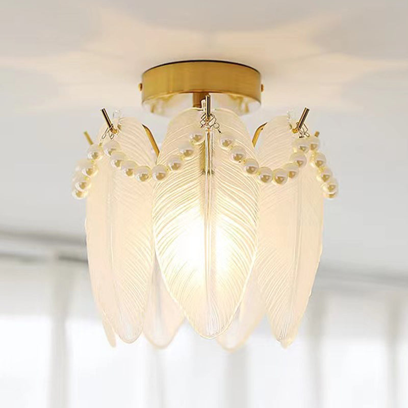 Modern Style Glass Shade Ceiling Light Household Flush Mount for Dining Room