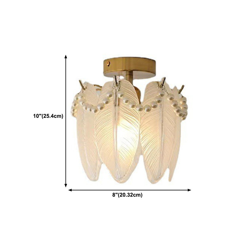 Modern Style Glass Shade Ceiling Light Household Flush Mount for Dining Room