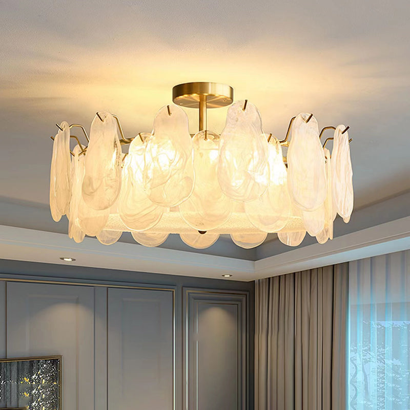 Nordic Simple Glass Shade Ceiling Light Household Flush Mount for Bedroom