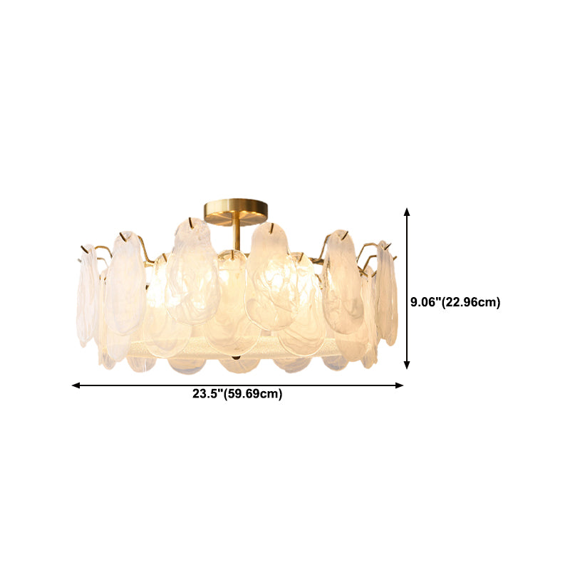 Nordic Simple Glass Shade Ceiling Light Household Flush Mount for Bedroom