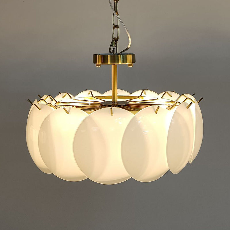 Modern White Glass Shade Ceiling Light Household Flush Mount for Bedroom