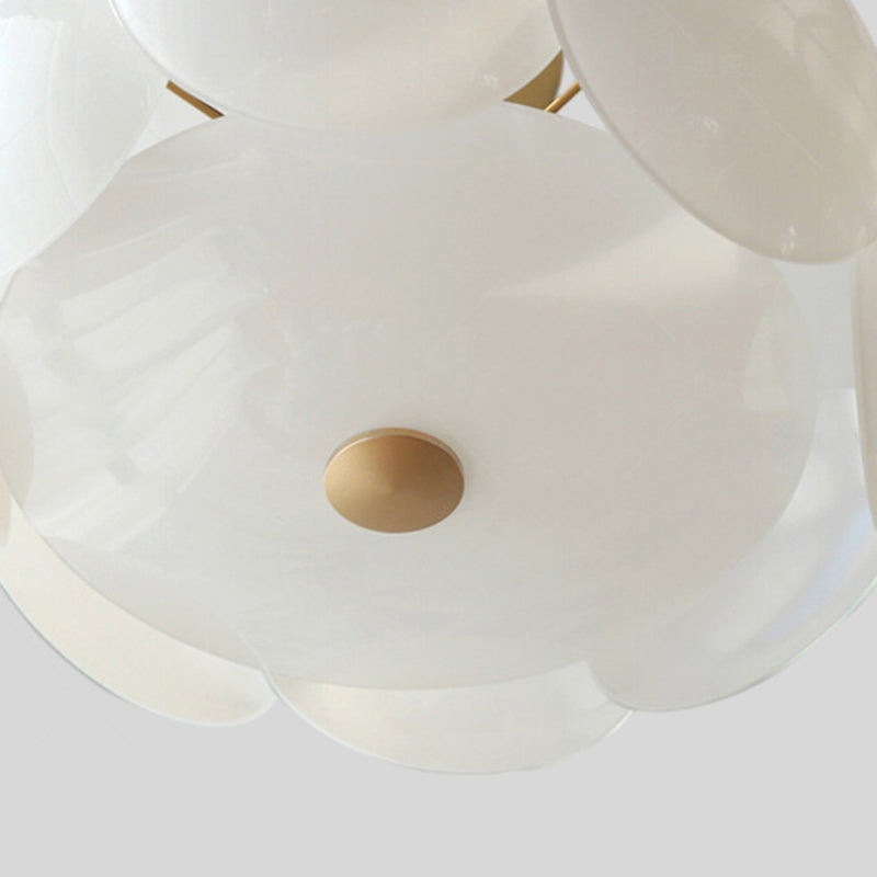 Modern White Glass Shade Ceiling Light Household Flush Mount for Bedroom