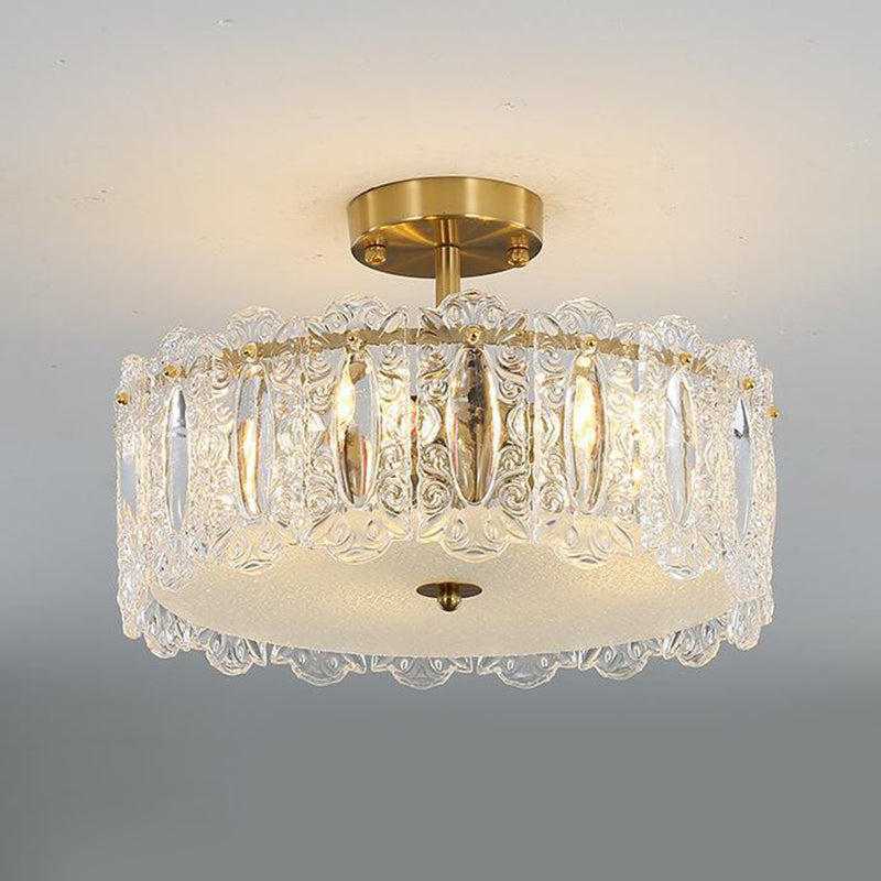 Creative Glass Shade Ceiling Light Household Flush Mount for Bedroom