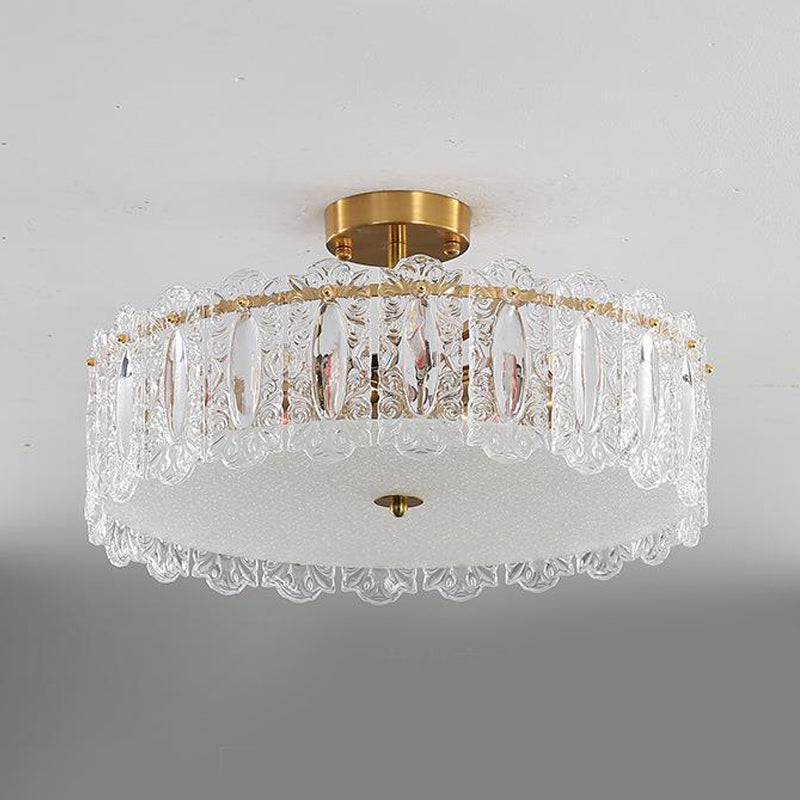 Creative Glass Shade Ceiling Light Household Flush Mount for Bedroom