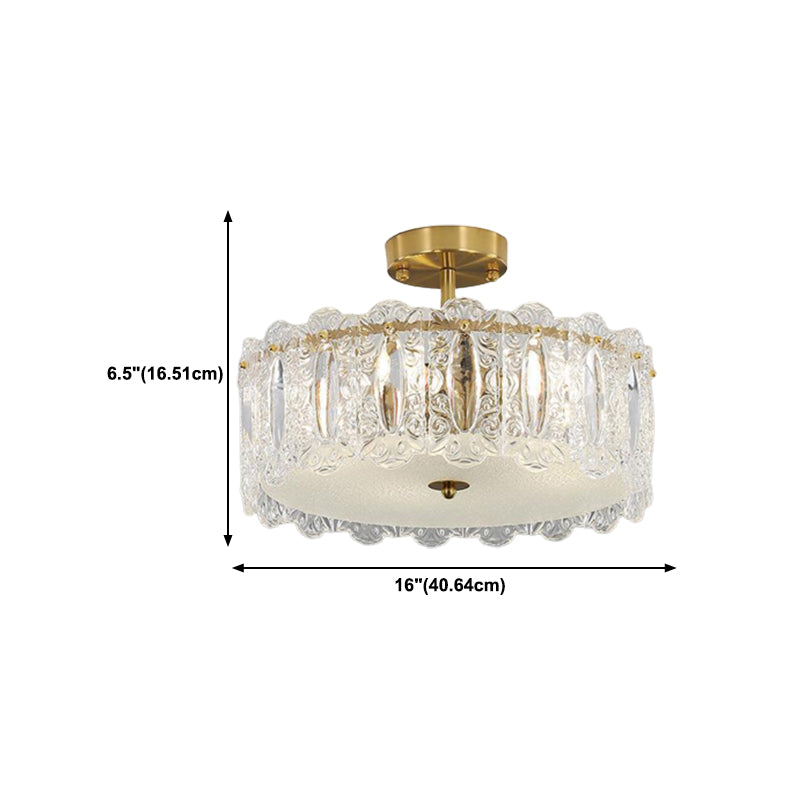 Creative Glass Shade Ceiling Light Household Flush Mount for Bedroom