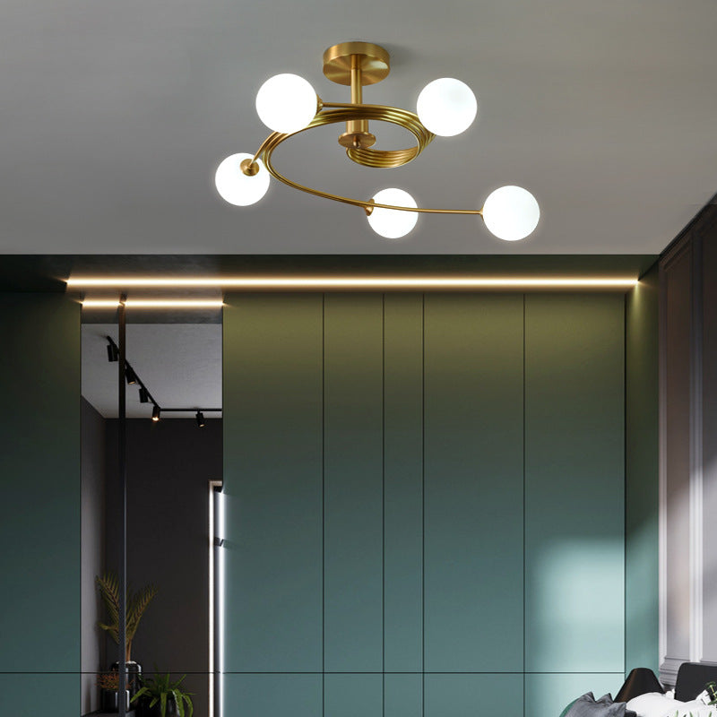 Modern Glass Ceiling Light Globe Shaded Lighting for Hallway Home