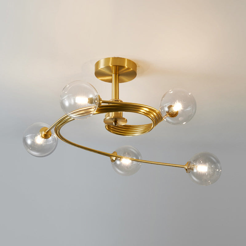 Modern Glass Ceiling Light Globe Shaded Lighting for Hallway Home