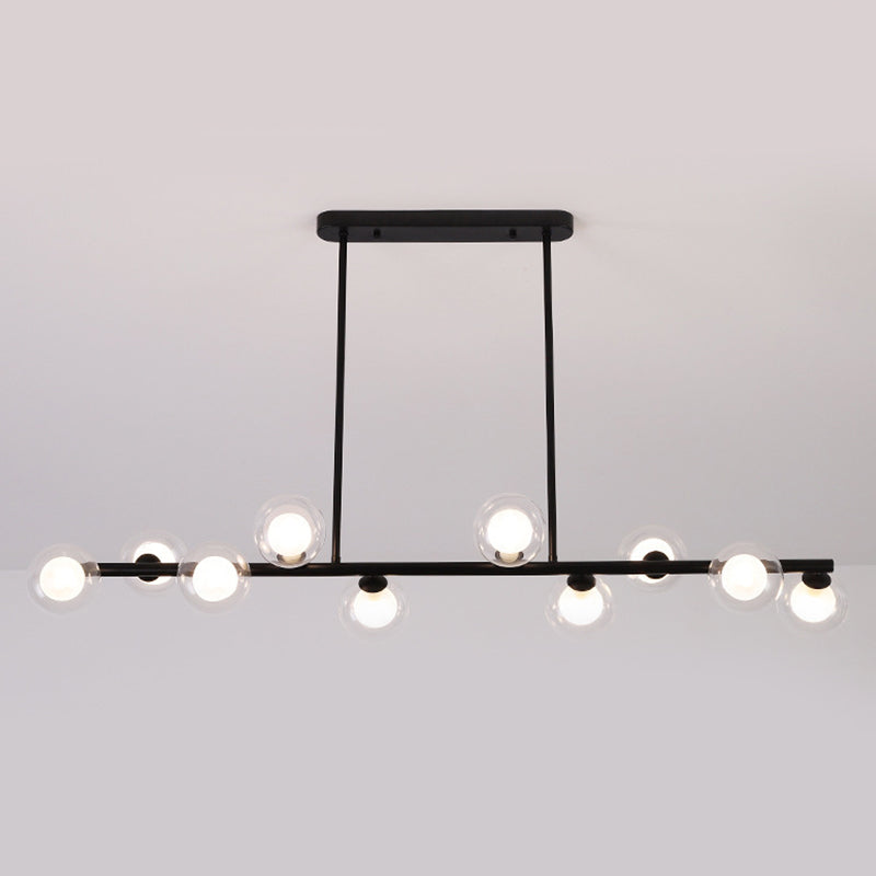 Contemporary 8/10-Light Black/Golden Kitchen Island Lighting LED Island Pendant Lighting