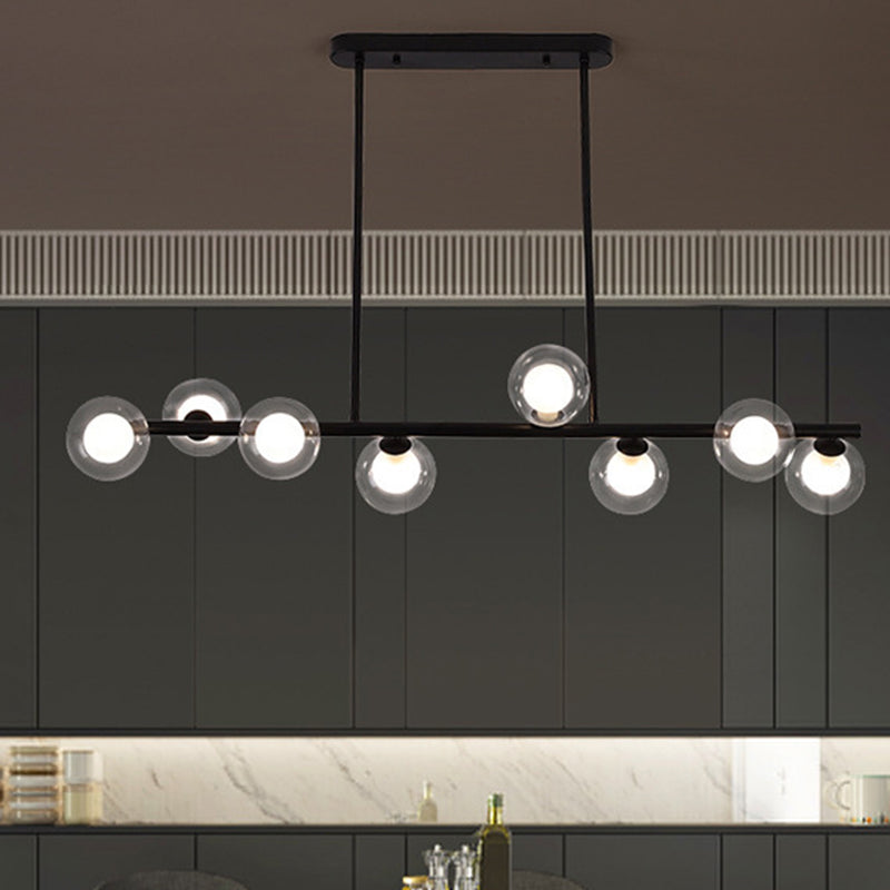 Contemporary 8/10-Light Black/Golden Kitchen Island Lighting LED Island Pendant Lighting