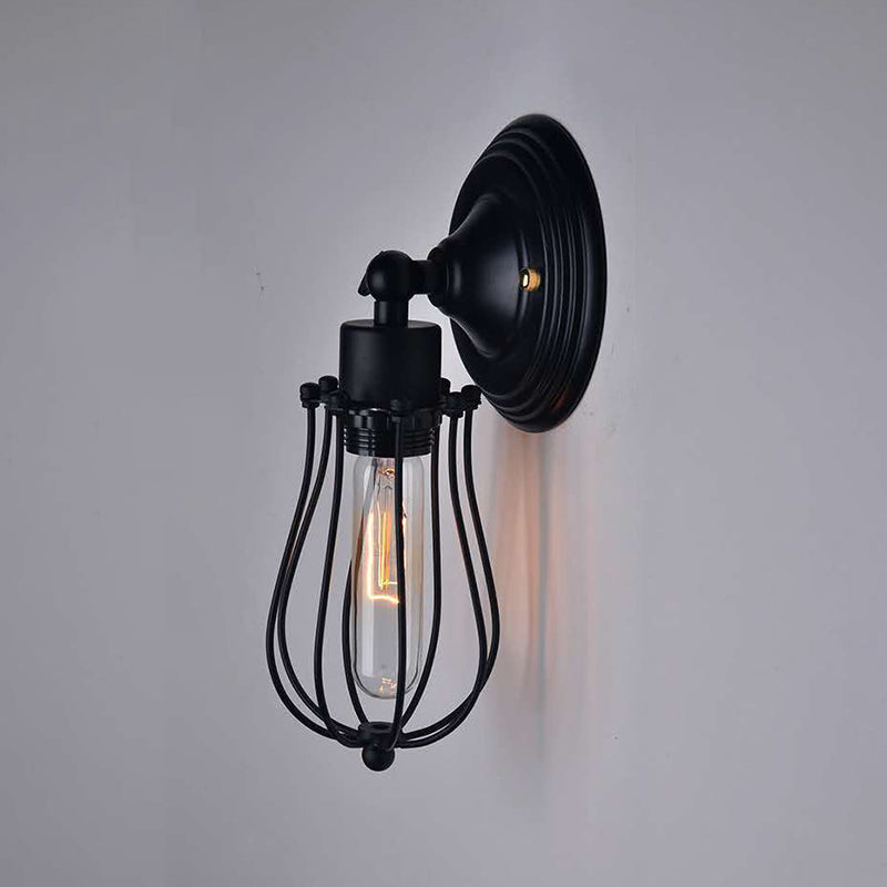 1 / 2 - Light Wall Sconce Iron Industrial Wall Light in Black / Distressed Copper