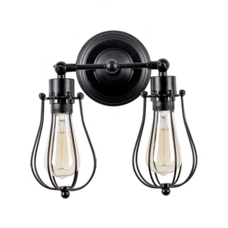 1 / 2 - Light Wall Sconce Iron Industrial Wall Light in Black / Distressed Copper