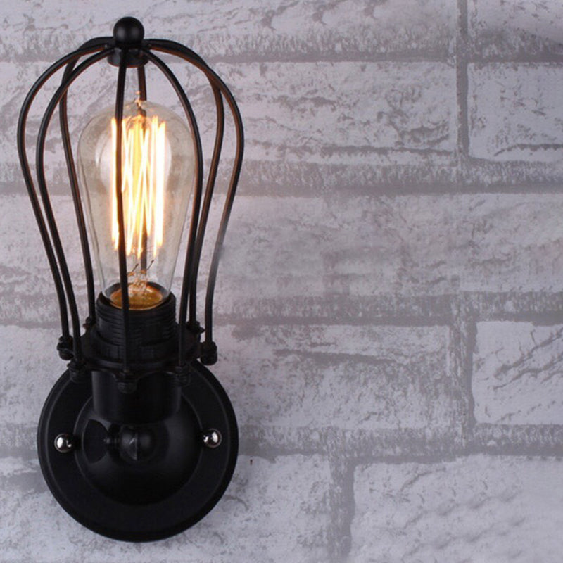 1 / 2 - Light Wall Sconce Iron Industrial Wall Light in Black / Distressed Copper