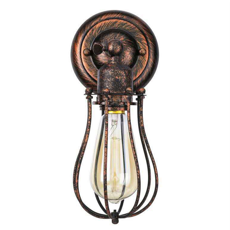 1 / 2 - Light Wall Sconce Iron Industrial Wall Light in Black / Distressed Copper