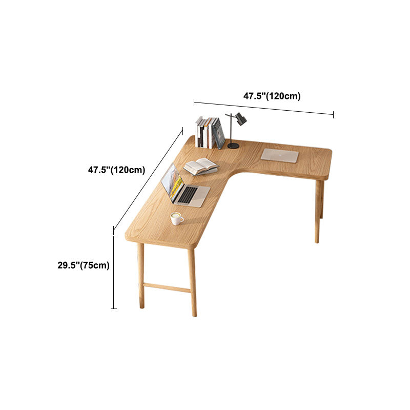 Modern Style Solid Wood Office Desk L-shaped Bedroom Task Desk