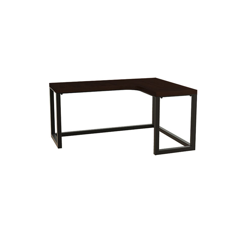 Modern Style Solid Wood Office Desk Black L-shaped Bedroom Task Desk