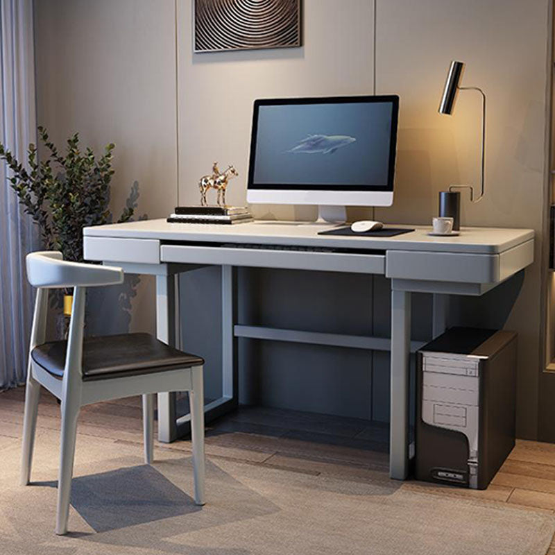 Modern Office Desk Bedroom Solid Wood Task Desk with 2 Drawers