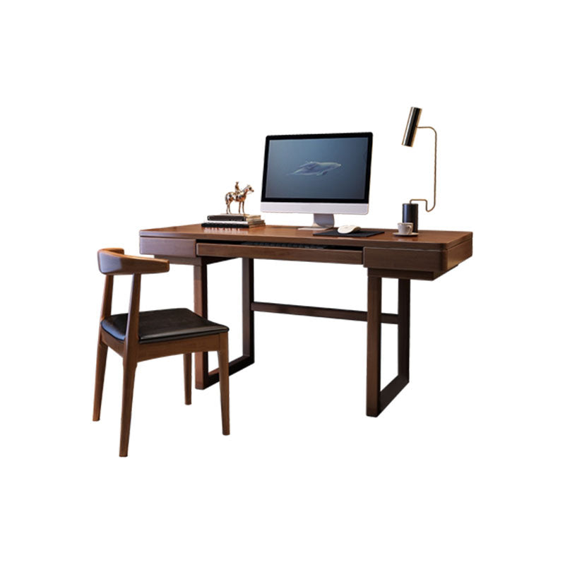 Modern Office Desk Bedroom Solid Wood Task Desk with 2 Drawers