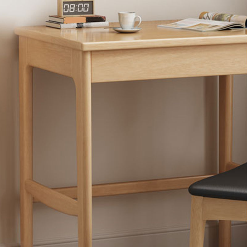 H-shaped Base Office Desk Modern Bedroom Solid Wood Task Desk with Drawer