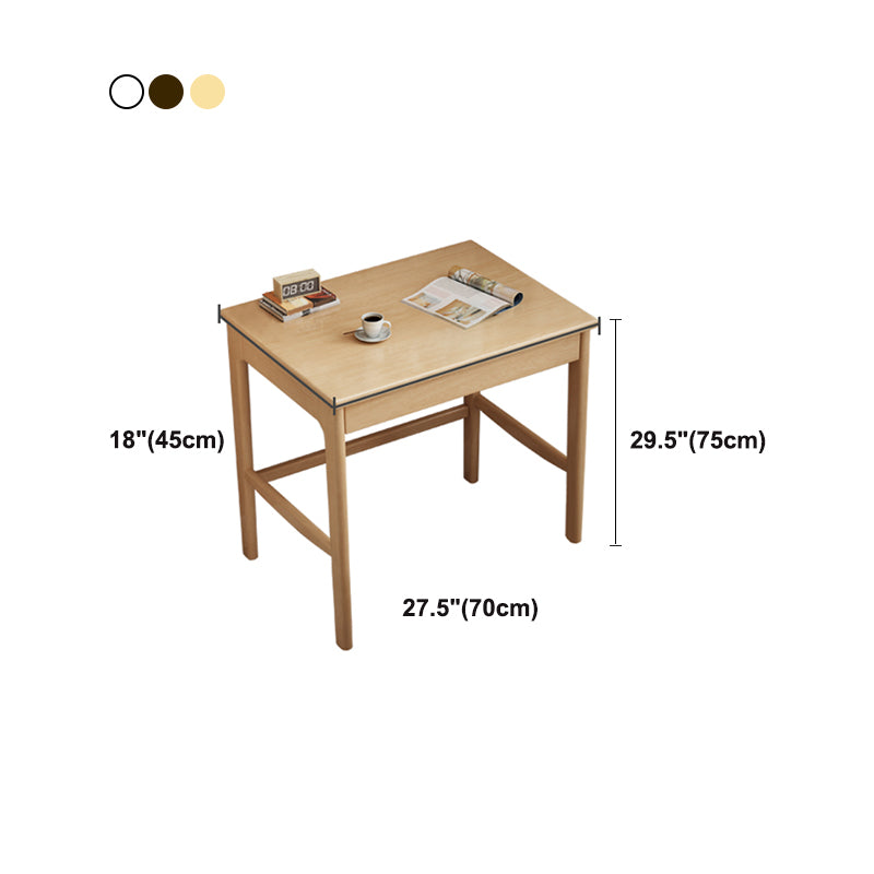 H-shaped Base Office Desk Modern Bedroom Solid Wood Task Desk with Drawer