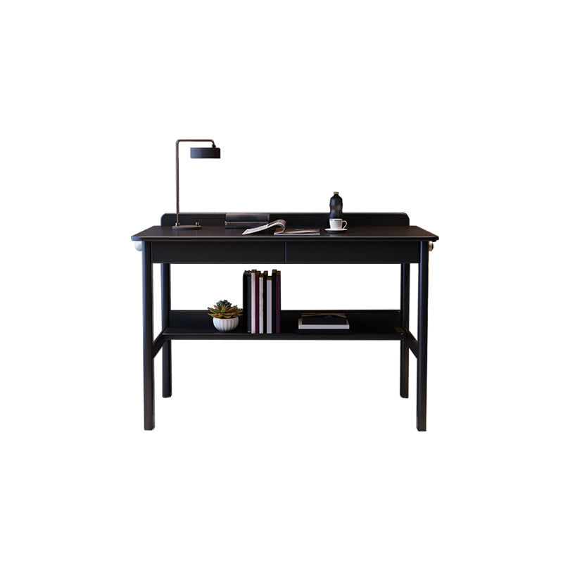 Grey / Black Office Desk Modern Rubberwood Task Desk with 4 Legs