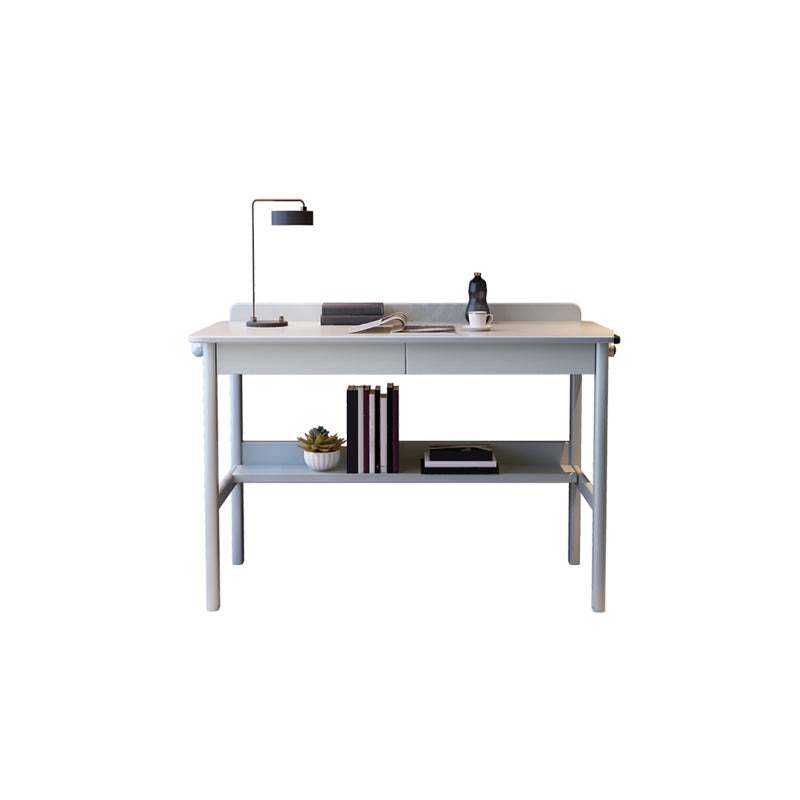 Grey / Black Office Desk Modern Rubberwood Task Desk with 4 Legs