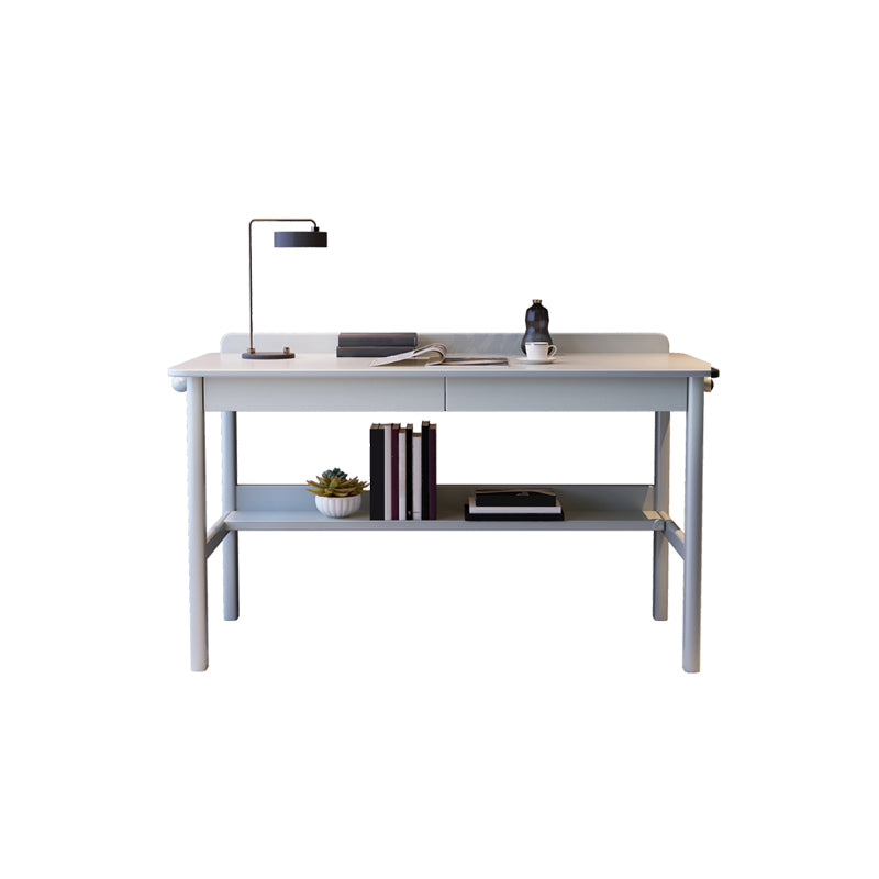 Grey / Black Office Desk Modern Rubberwood Task Desk with 4 Legs