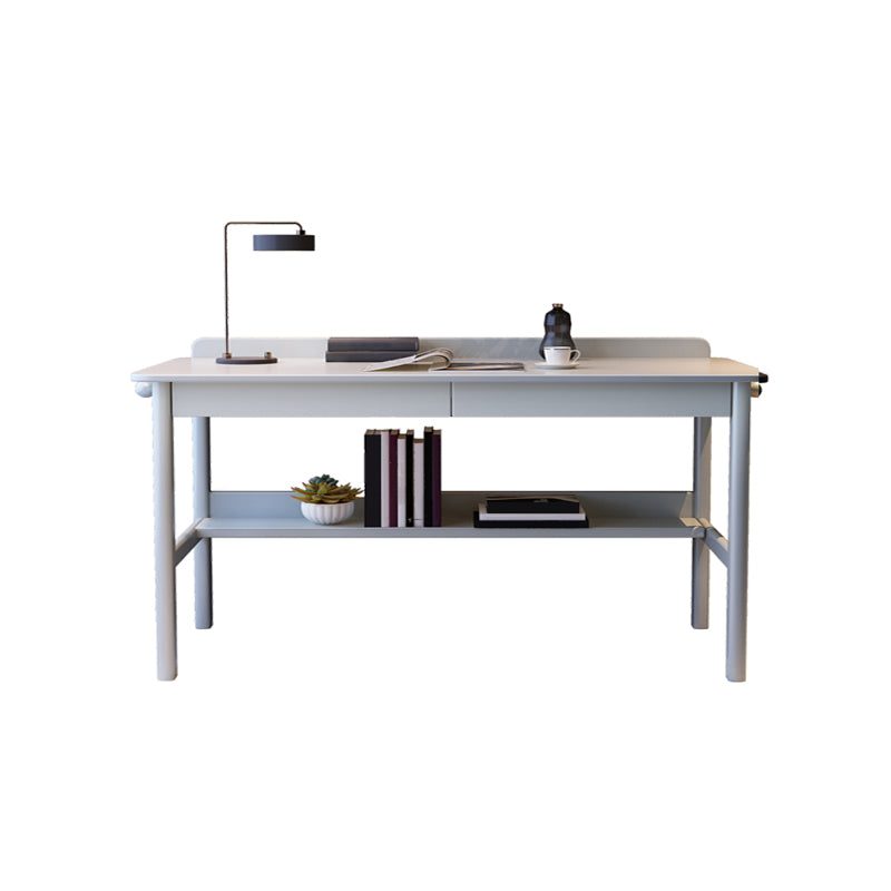 Grey / Black Office Desk Modern Rubberwood Task Desk with 4 Legs