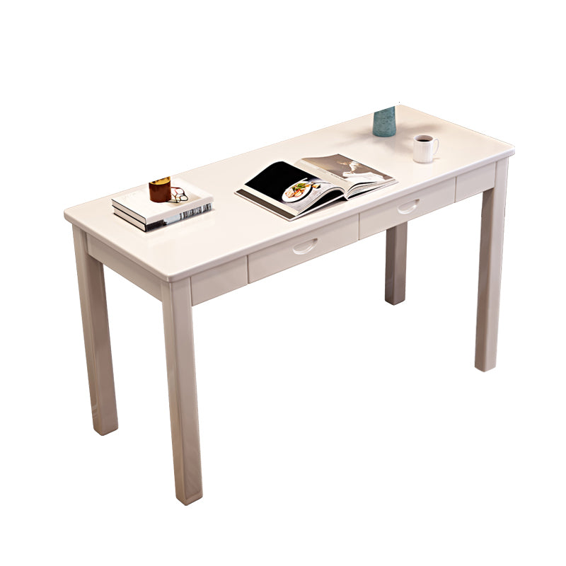 Modern Office Desk 2 Drawers Solid Wood Task Desk with 4 Legs