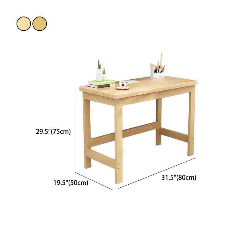 Modern H-shape Base Office Desk Rectangle Solid Wood Task Desk