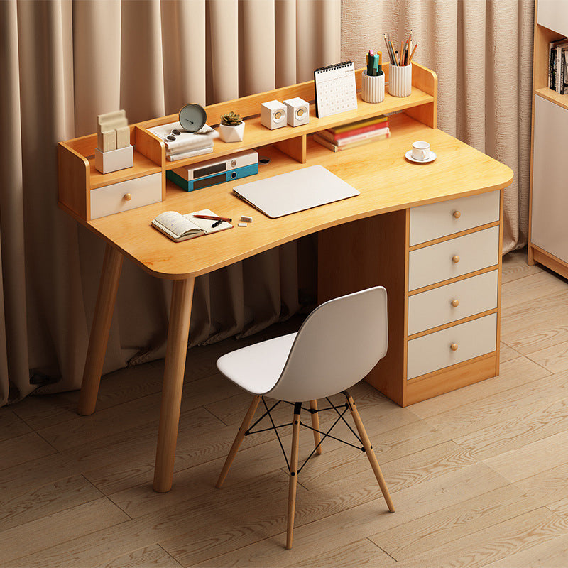 Modern Freeform Office Desk Home Artificial Wood Writing Desk with Drawer