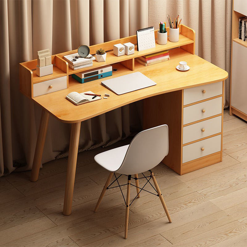 Modern Freeform Office Desk Home Artificial Wood Writing Desk with Drawer