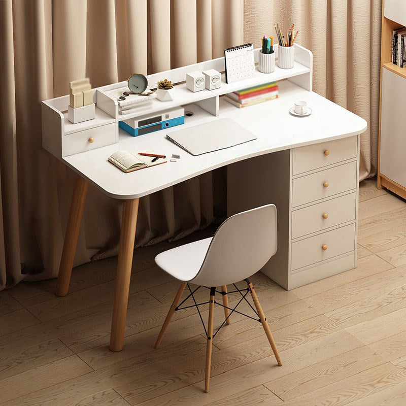 Modern Freeform Office Desk Home Artificial Wood Writing Desk with Drawer