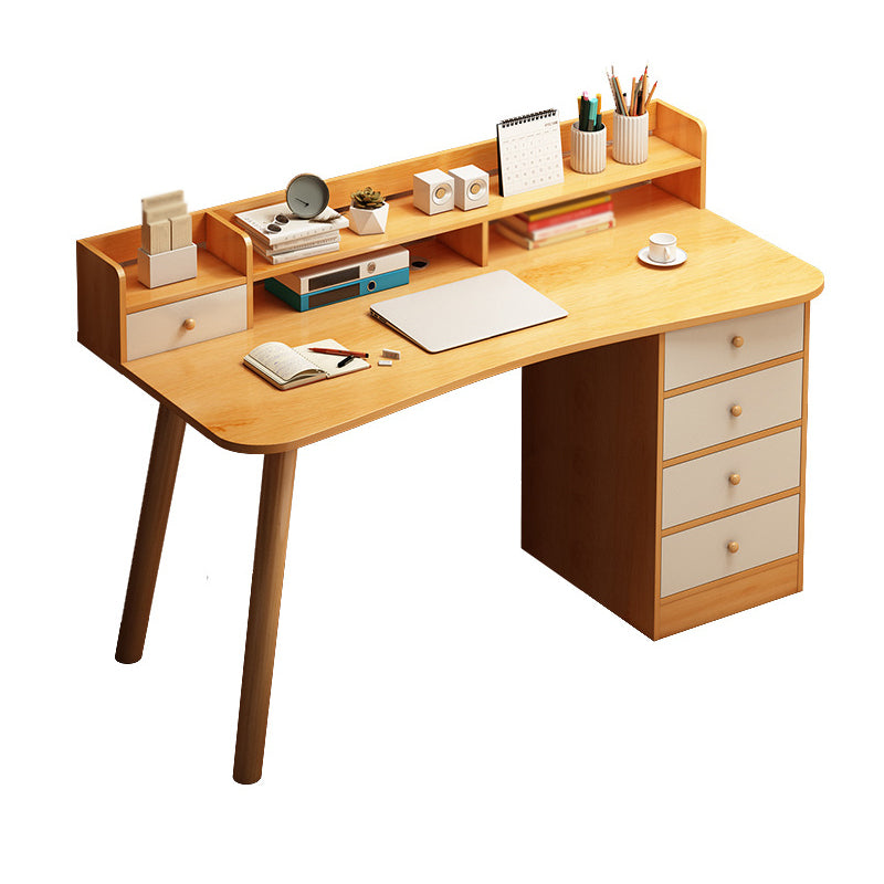 Modern Freeform Office Desk Home Artificial Wood Writing Desk with Drawer