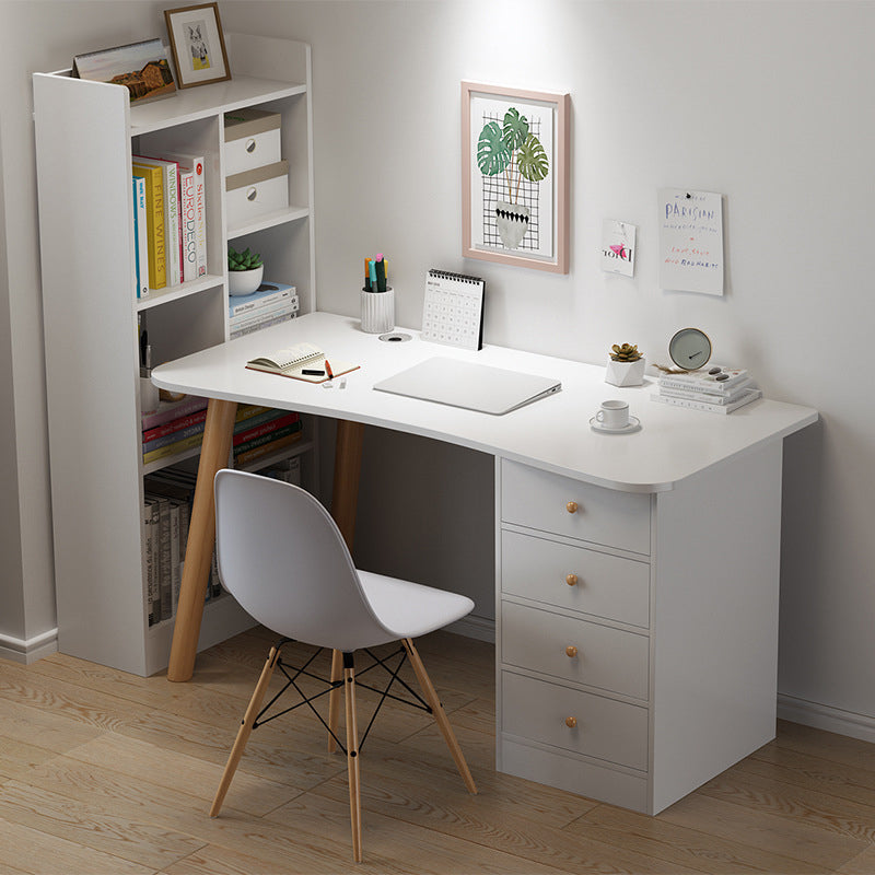 Modern Freeform Office Desk Home Artificial Wood Writing Desk with Drawer