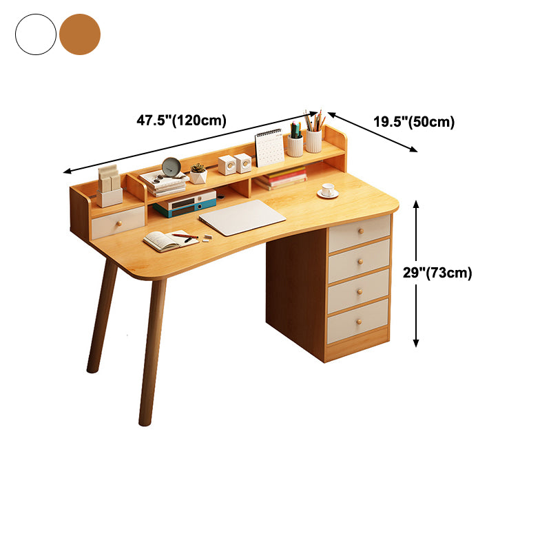 Modern Freeform Office Desk Home Artificial Wood Writing Desk with Drawer