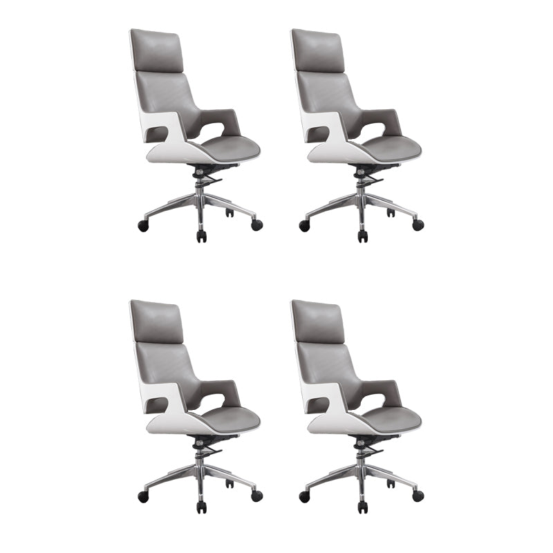 High / Mid Back Office Chair Grey Upholstered Desk Chair with Wheels