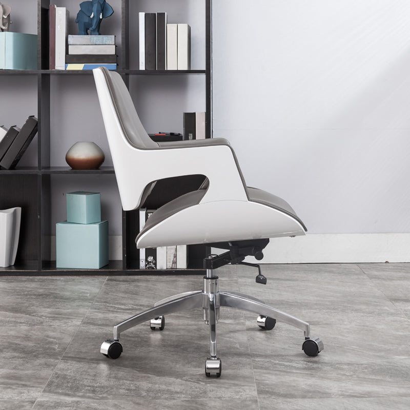 High / Mid Back Office Chair Grey Upholstered Desk Chair with Wheels