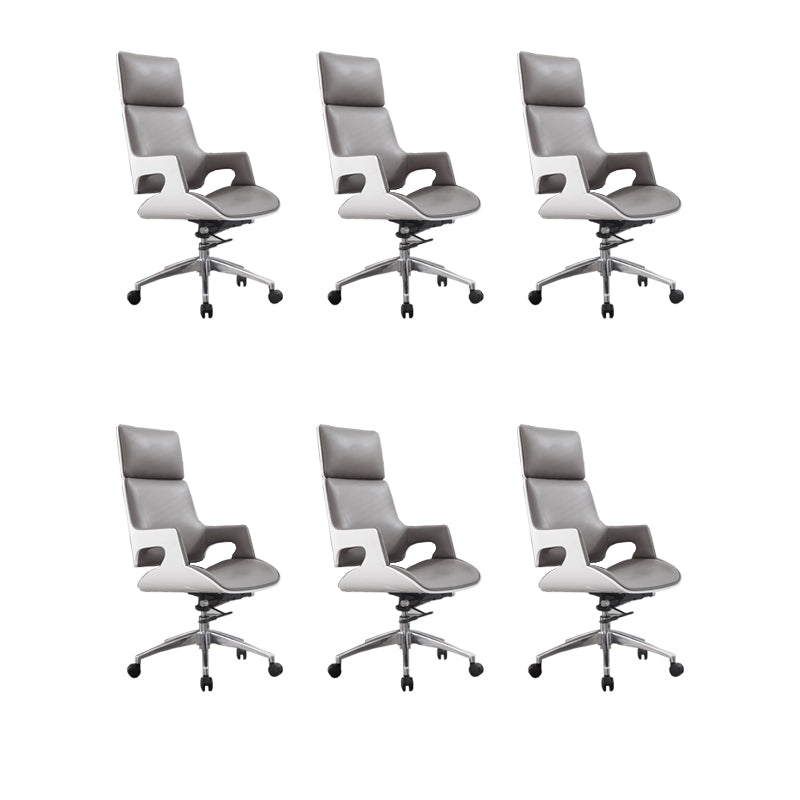 High / Mid Back Office Chair Grey Upholstered Desk Chair with Wheels