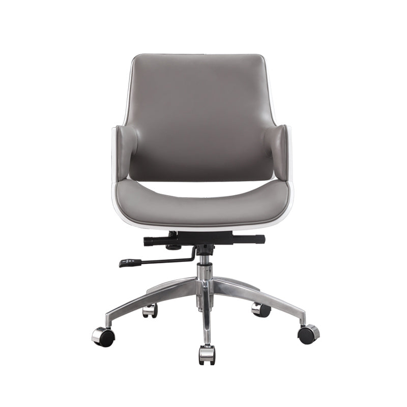 High / Mid Back Office Chair Grey Upholstered Desk Chair with Wheels