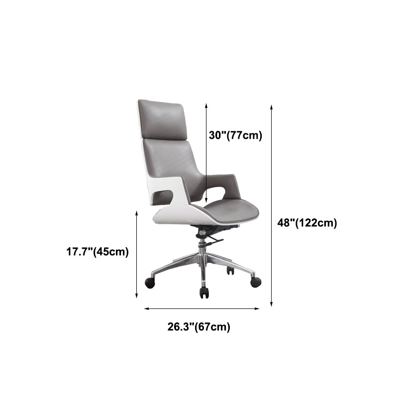 High / Mid Back Office Chair Grey Upholstered Desk Chair with Wheels