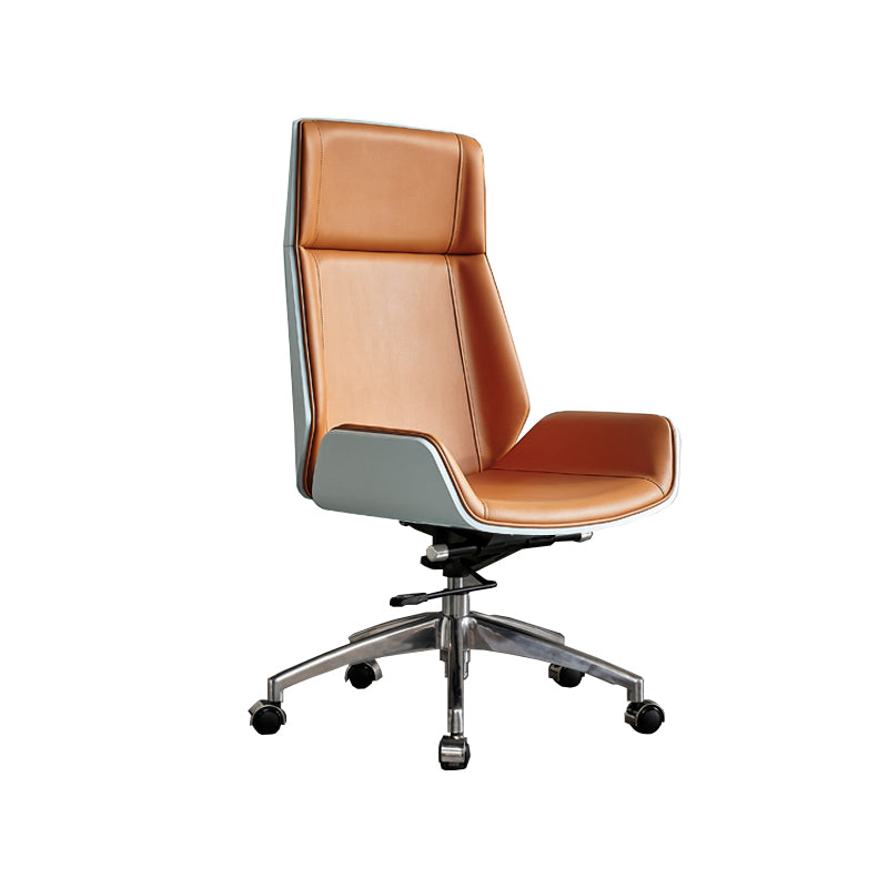 High Back Leather Office Chair Rotatable Desk Chair with Wheels