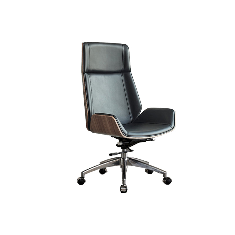 High Back Leather Office Chair Rotatable Desk Chair with Wheels