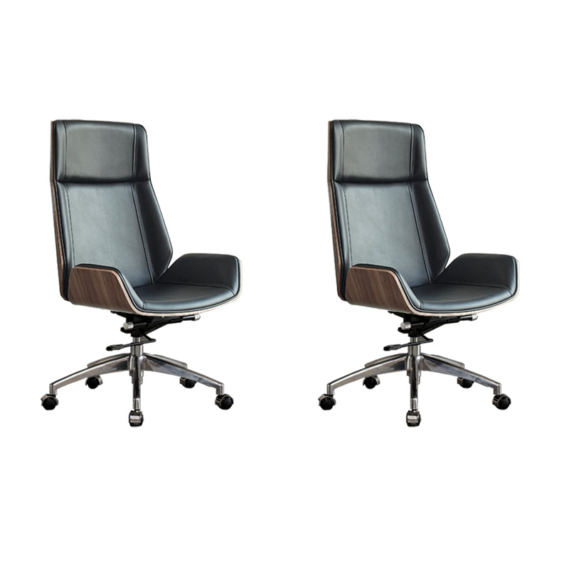 High Back Leather Office Chair Rotatable Desk Chair with Wheels