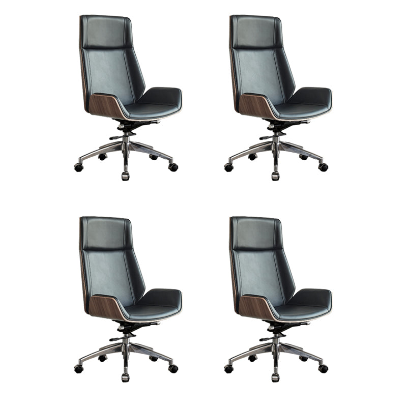 High Back Leather Office Chair Rotatable Desk Chair with Wheels