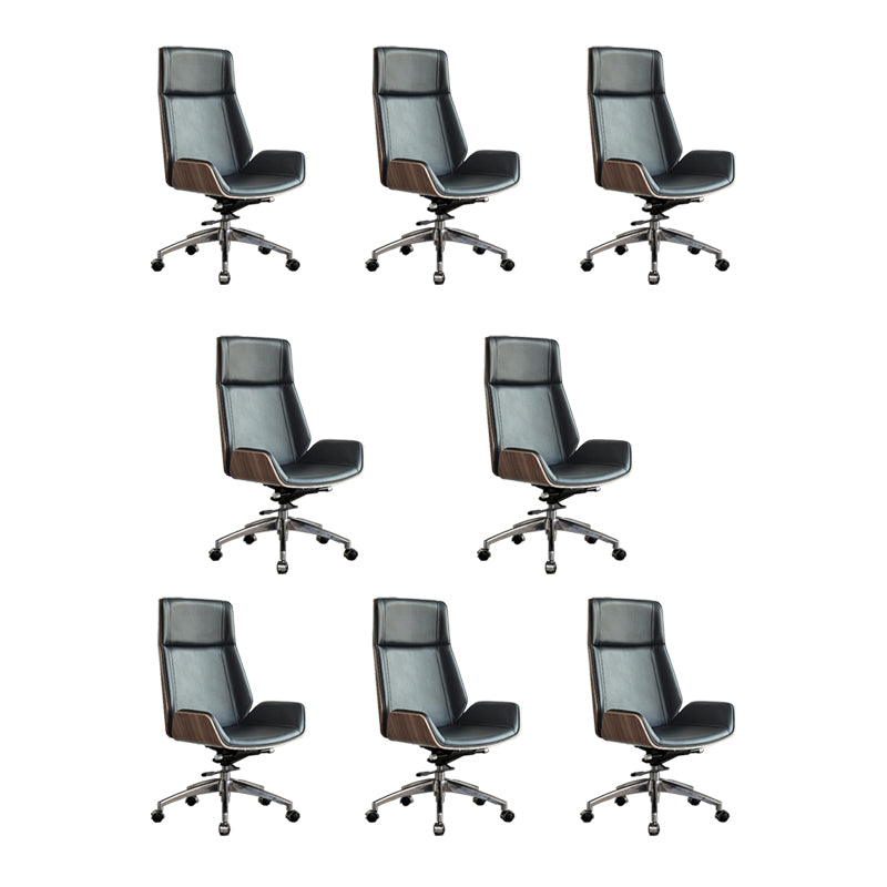 High Back Leather Office Chair Rotatable Desk Chair with Wheels