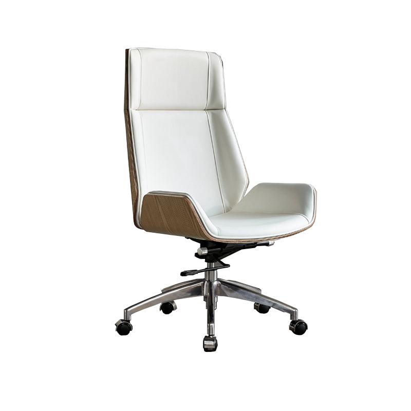 High Back Leather Office Chair Rotatable Desk Chair with Wheels