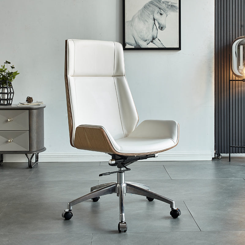 High Back Office Chair Rotatable Leather Desk Chair with Wheels