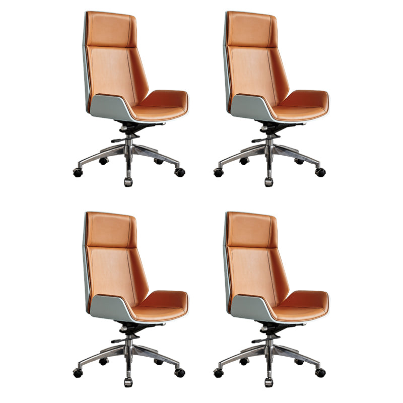 High Back Office Chair Rotatable Leather Desk Chair with Wheels